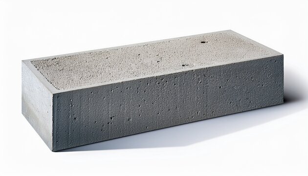 concrete slab block with a textured surface showing a solid and sturdy design ideal for construction architectural projects and building foundations isolated on white background