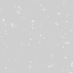 Fototapeta premium A field of sharp white stars scattered across a deep black background. The stars vary in size with a bright glowing effect and subtle soft edges. This image is ideal for cosmic, nighttime.