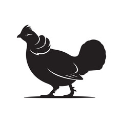 Obraz premium Ruffed grouse silhouette vector flat illustration design.Adobe Illustrator Artwork