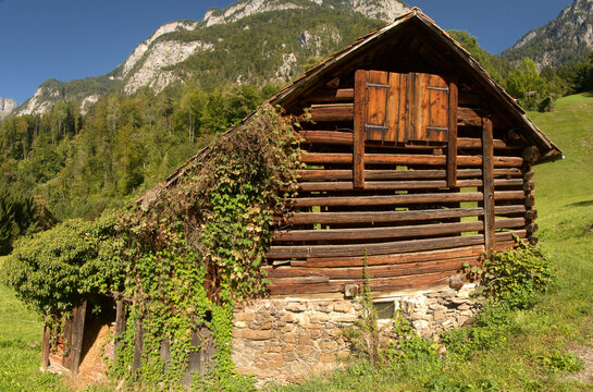 Rustic barn in Berschis, Swiss Canton of Sankt Gallen