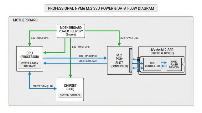 NVMe SSD Power Data Diagram for High-Speed Storage Systems