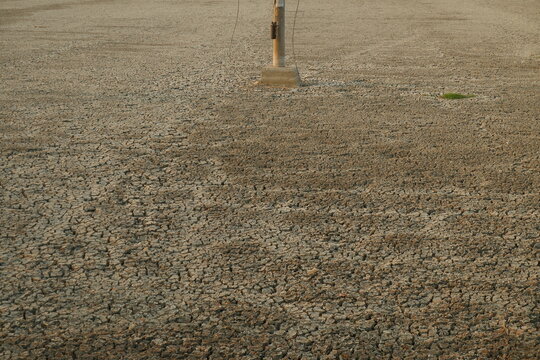 Close up shot of barren soil surface on a sunny day