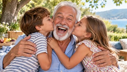 Fototapeta premium Bond Between Grandparents and Their Grandchildren