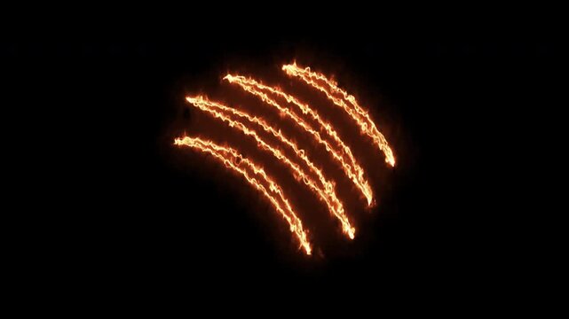 claw effect animated animal scratch effect flaming scratch light effect, fire slash effect. 4K video