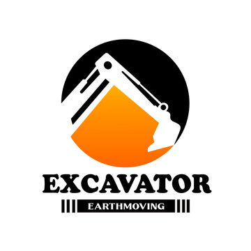 Excavator Earthmoving Logo Design.