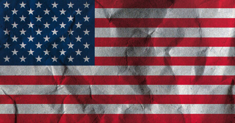 Fototapeta premium Grunge USA flag. American flag with grunge texture.