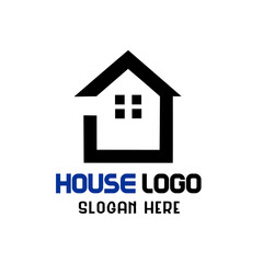 Fototapeta premium Modern House Logo Design Simple Geometric Shape.
