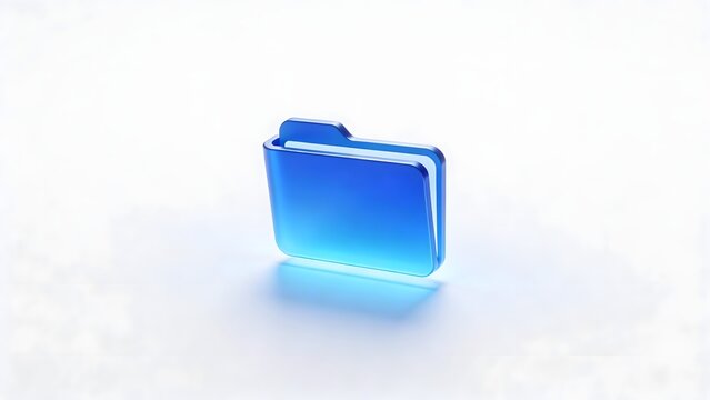 Blue folder icon on white background