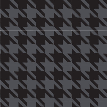 Black and grey houndstooth pattern texture close up for fashion design and textiles with sharp focus