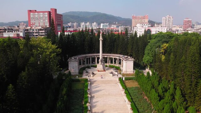 High angle view of Nineteenth Route Army Memorial in Guangzhou, China