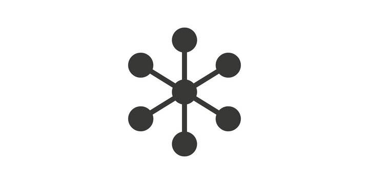 Network connection node icon with grey circular dots for communication.