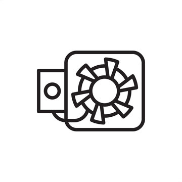 Fan powered VAV terminal box icon showing integrated booster fan and electronic controller. Ideal for use in MEP engineering blueprints, technical schematics, air distribution, and HVAC system assets.