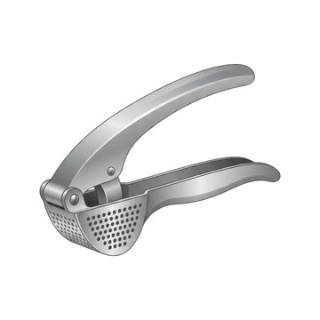 Stainless Steel Garlic Press Kitchen Tool Illustration
