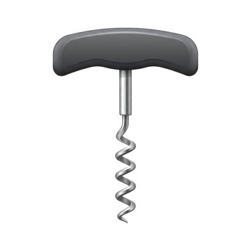 T Handle Corkscrew Wine Bottle Opener Illustration
