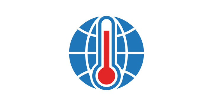 Global thermometer showing rising temperature for climate change.