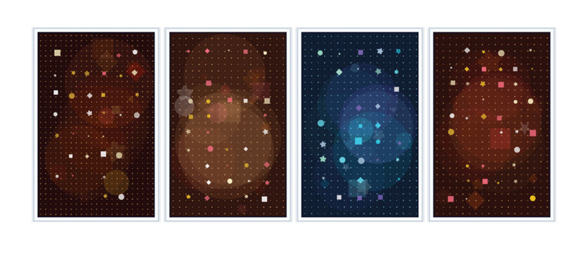 Abstract pixel art galaxy and nebula space background design Vector