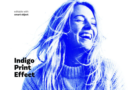 Indigo Print Photo Effect