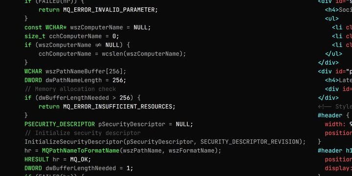 Computer Code Scrolling with Multi Color Syntax and Red Error Highlights for Hacking Video Background