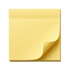 Yellow sticky note pad with curled corner mockup