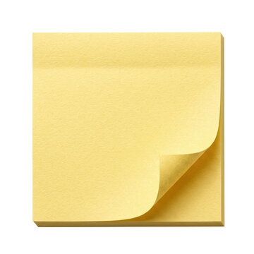 Yellow sticky note pad with curled corner mockup