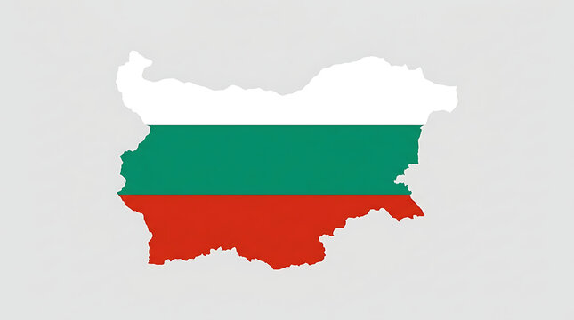 Bulgaria country map with green and white colors illustration