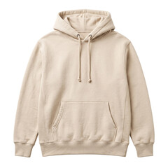 Beige fleece hoodie sweatshirt with kangaroo pocket © BTG