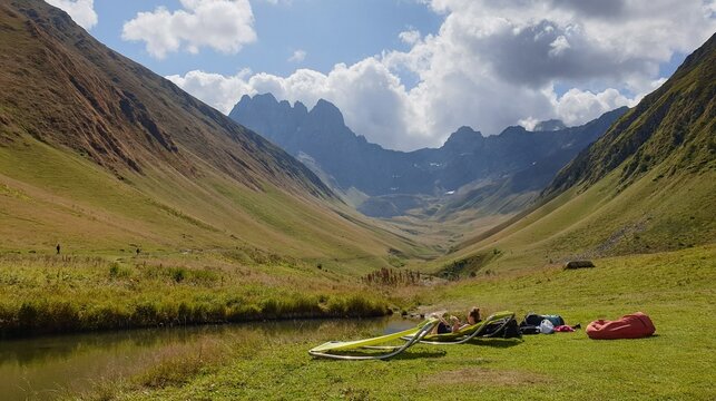 Mountain Valley on the Juta Trekking Route in Georgia
