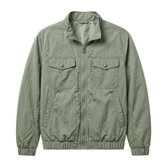 Sage green zip up lightweight jacket © BTG