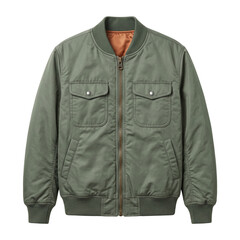 Olive green zip up flight bomber jacket © BTG