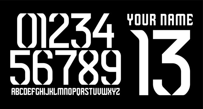 numberset modern nameset jersey	
