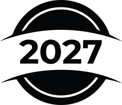 Bold 2027 year number in futuristic badge style