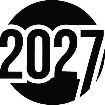 Bold 2027 year number in black circle