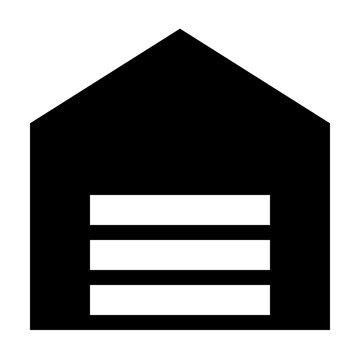 Garage Filled style, residential garage with sectional door, ideal for home architecture, parking concepts, property layouts, and residential designs.