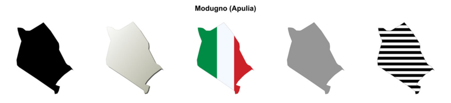 Modugno (Apulia) outline map set