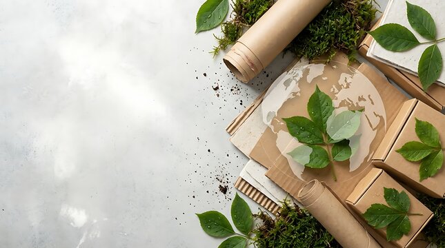 Sustainable Packaging and Recycling Concept for America Recycles Day