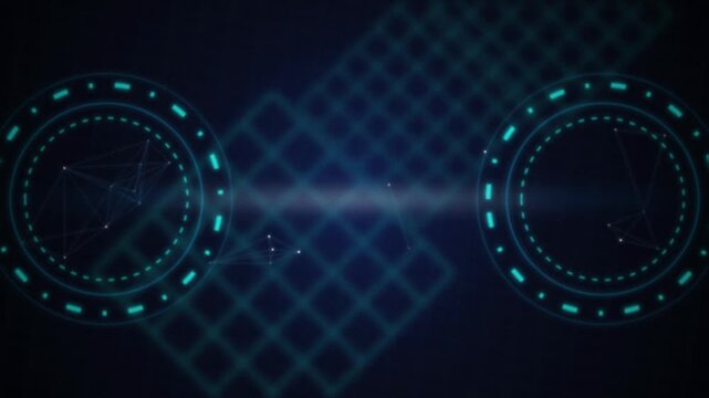 Futuristic HUD circular interface seamless loop motion background