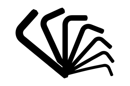 Hex Key Allen Wrench Set Hardware Tools Vector Icon