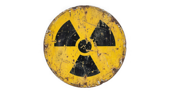 Radioactive warning symbol on white background