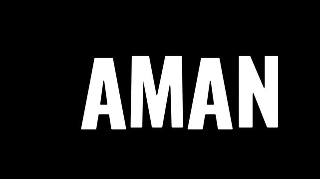 Bold white typography spelling the name Aman isolated on a stark black background, modern minimalist design concept
