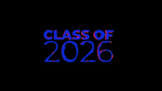 Class of 2026 bold gradient typography intro in motion