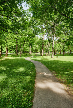 picnic and trail area within Saratoga Spa State Park, Saratoga Springs, New York