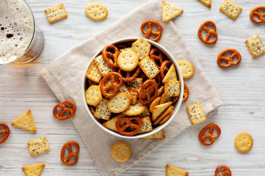 Homemade Crunchy Party Mix with Pretzels and Crackers