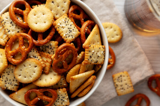 Homemade Crunchy Party Mix with Pretzels and Crackers