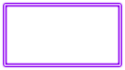 Obraz premium Purple Neon Rectangular Glowing Frame Border with Outer Glow Isolated on Transparent Background