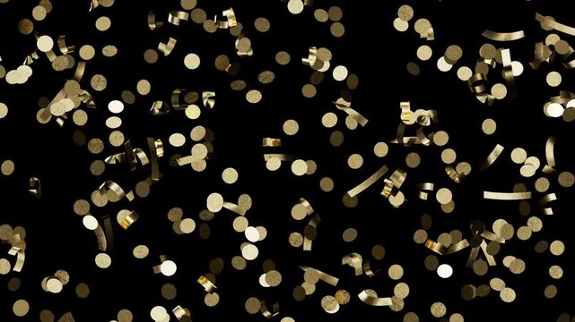 Elegant shimmering gold glitter pieces descending celebration concept