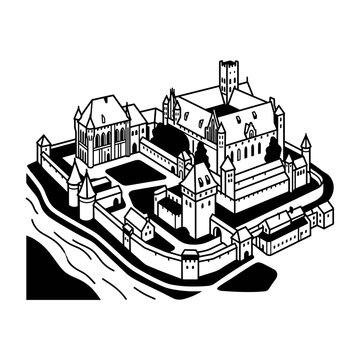 Medieval Castle Fortress Illustration 11.