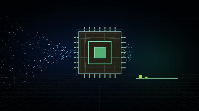 AI Processor Chip Handling Digital Data and Analytics