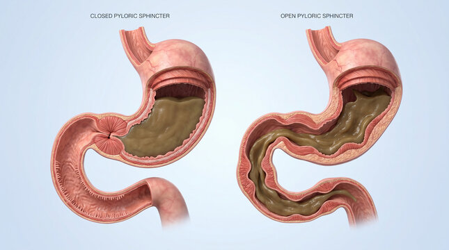 3D Anatomy of Closed and Open Pyloric Sphincter in Human Stomach

