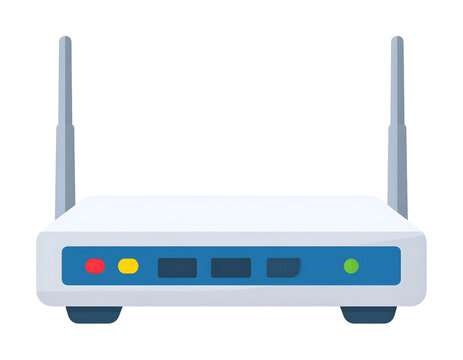 Flat illustration of a wireless internet router