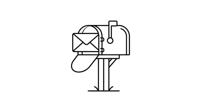 Mailbox with Envelope Inside, Postal Delivery Concept Illustration